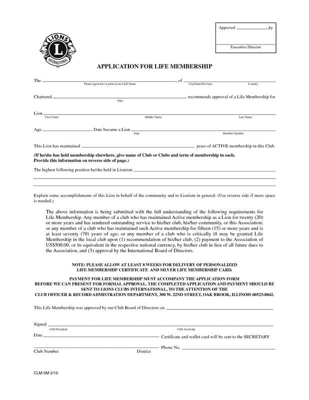 Life Member Application