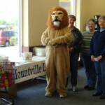 Leo the Lion and members of the Mountville Lions Club were there to greet the shoppers as they entered the store