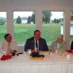 Part of the head table enjoying the Night. Left to Right, PDG Leonard Smith, 1st Vice District Governor Bob Eberly and 2nd Vice District Governor Joan Rohrbach
